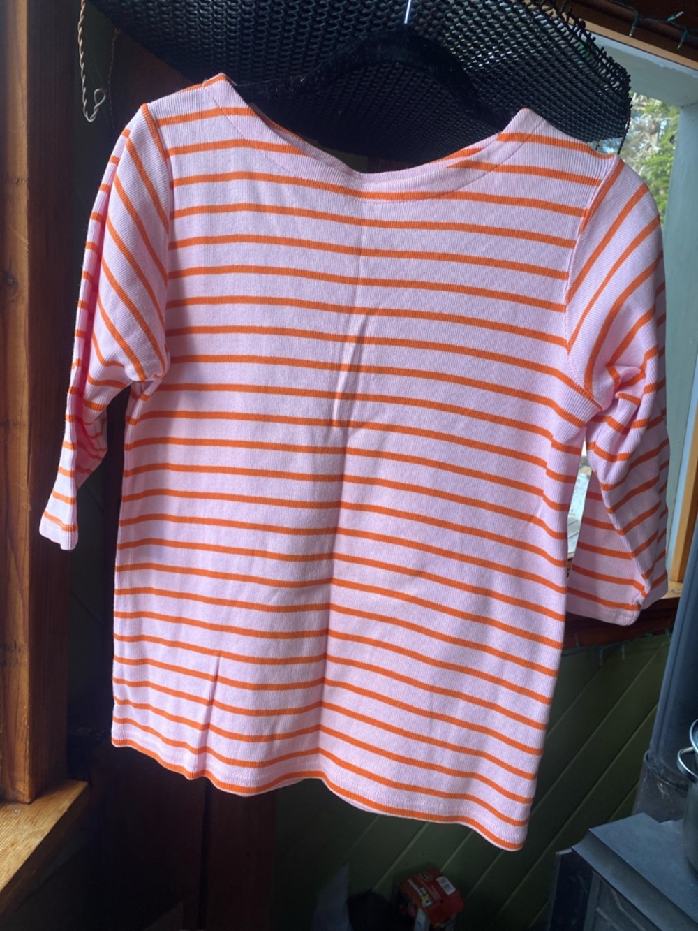 L.L.Bean Pink and Orange Striped Knit Top